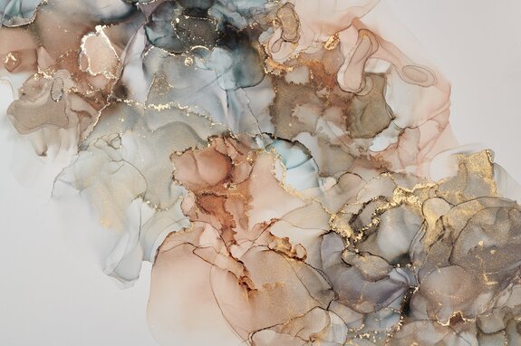 Composition abstraite avec marbre aquarelle