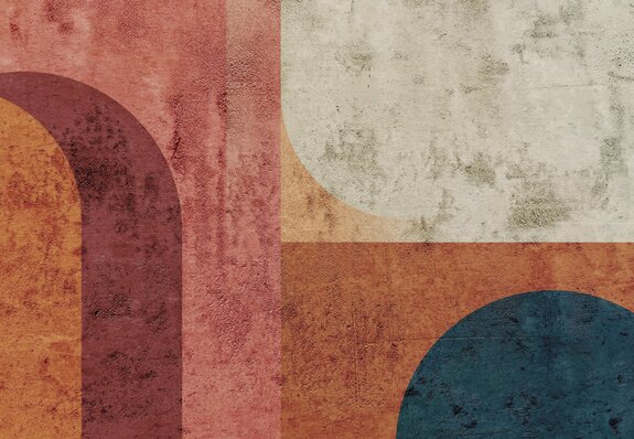 Composition moderne de figures géométriques avec texture