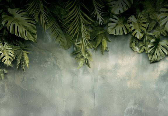 Composition de feuilles tropicales vertes 3d