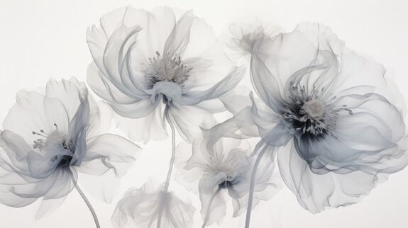 Fleurs délicates gris-bleu