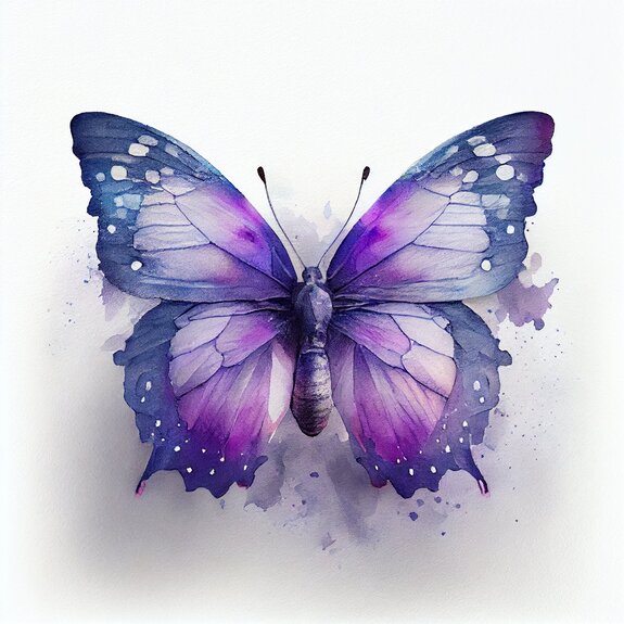 Magnifique papillon violet à l&#39;aquarelle dans un style aquarelle