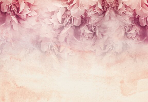 Fleurs de pivoine roses sur un fond texturé avec un effet aquarelle