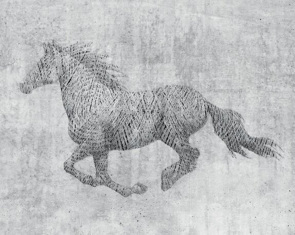 Motif de cheval au galop de style industriel