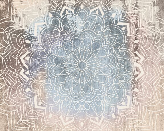 Mandala sur fond de béton texturé