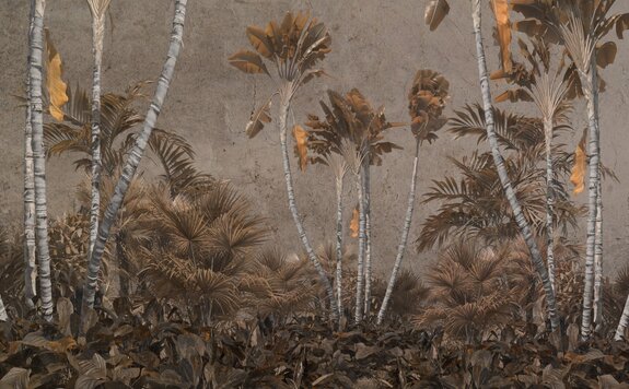 Plantes tropicales et palmiers aux couleurs d&#39;automne