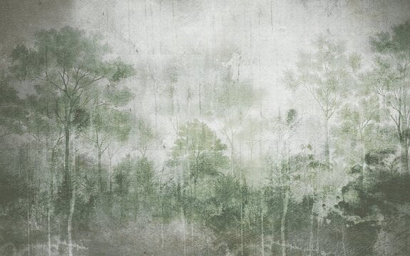 Paysage forestier aux couleurs vertes