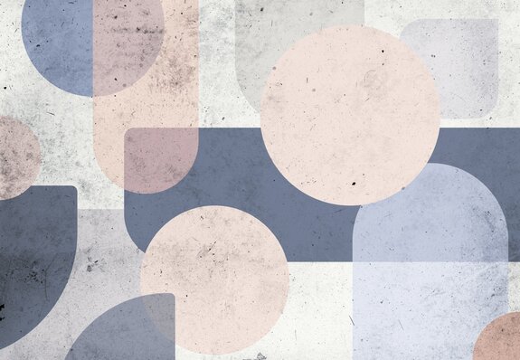 Composition de formes géométriques sur un fond texturé