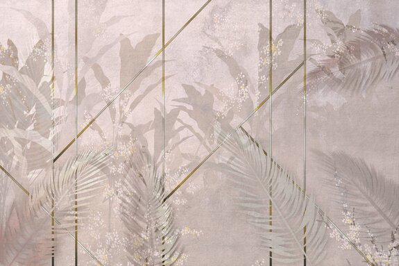 Palmiers aux lignes décoratives dorées