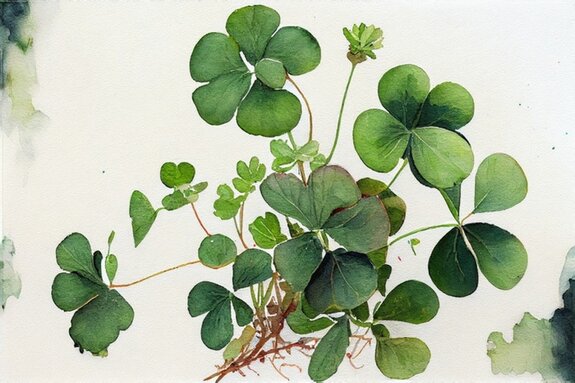 Plante de trèfle verte peinte à l&#39;aquarelle