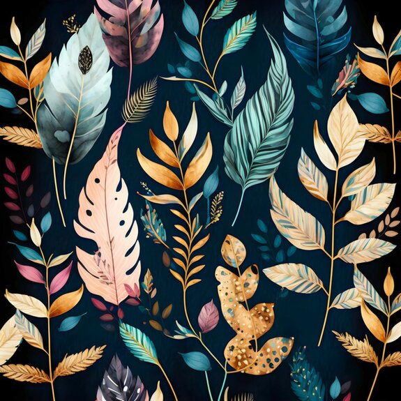 Feuilles à l&#39;aquarelle sur fond sombre