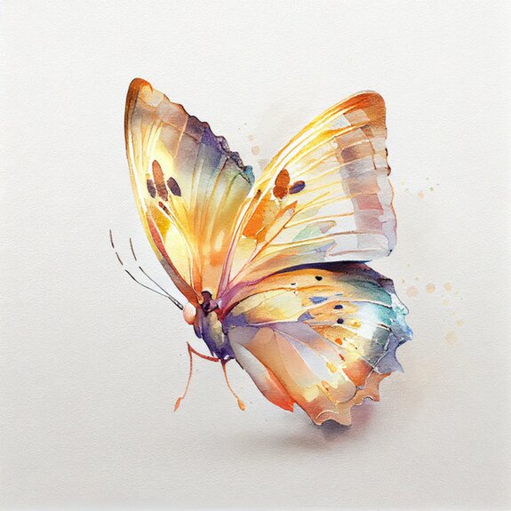 Papillon coloré dans un style aquarelle