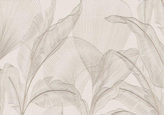 Feuilles 3d sur fond beige