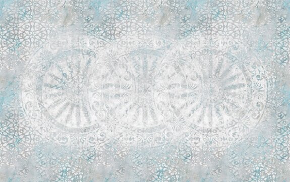 Mandala sur fond gris-bleu dans un style vintage