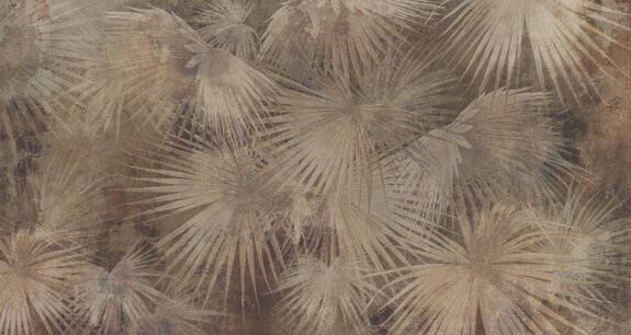 Feuilles de palmier tropicales sur fond texturé