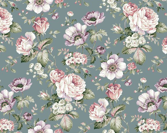 Fleurs pastel sur fond uni