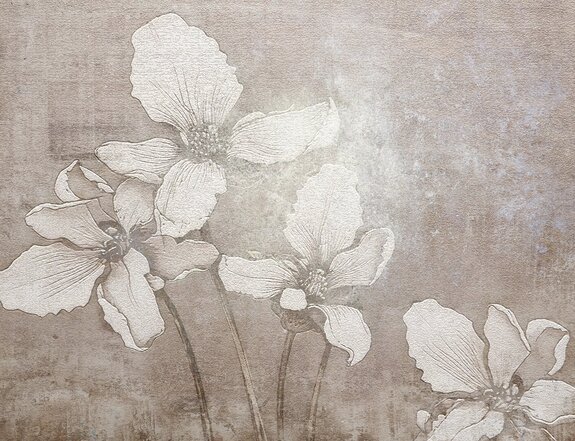 Fleurs blanches 3d sur fond texturé