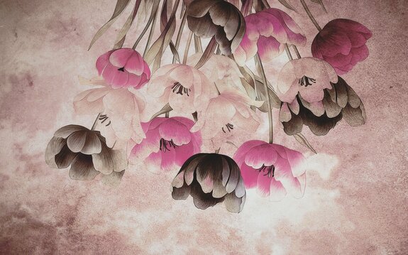 Tulipes rétro sur béton