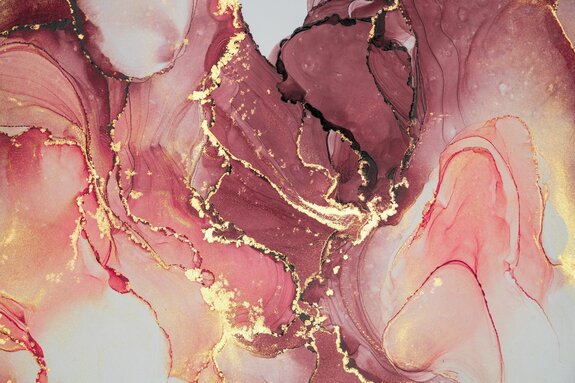 Marbre abstrait en rouge et or