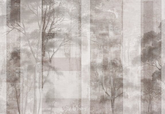 Un paysage forestier subtil aux couleurs beiges