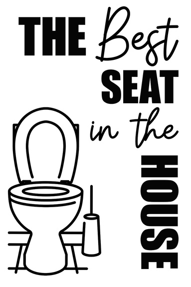 Motif noir et blanc avec des toilettes et une inscription