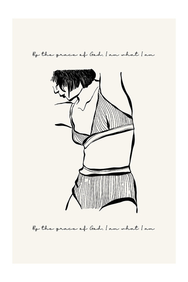 Silhouette féminine et citation dans un style minimaliste