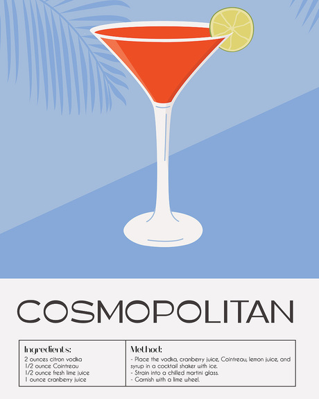 Illustration du cocktail cosmopolitan avec recette
