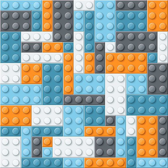 Blocs lego abstraits colorés en 3d