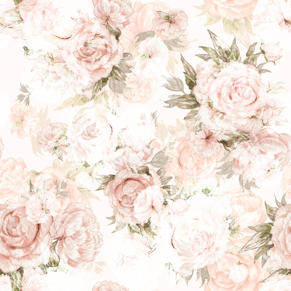 Pivoines pastel fleurs et feuilles