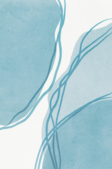 Composition abstraite bleue