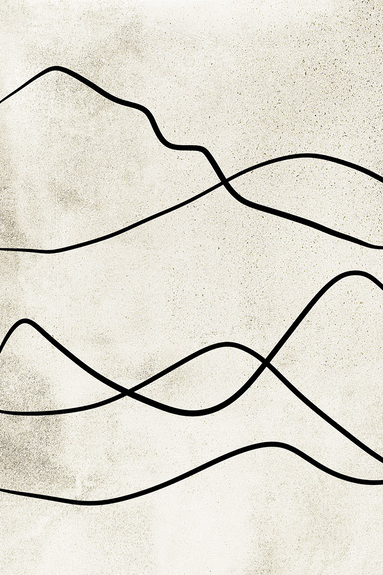 Paysage désertique abstrait avec des lignes noires