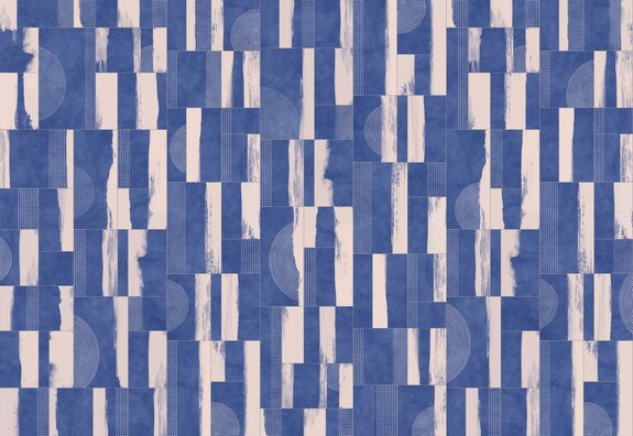 Abstraction géométrique dans des tons de bleu, design moderne