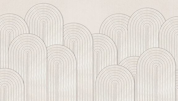 Arcs géométriques motif sur fond en béton beige