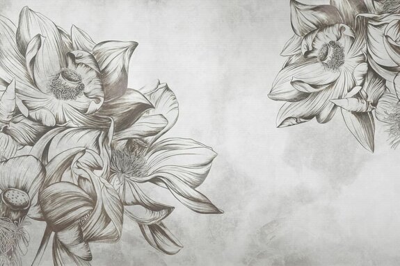 Lotus délicat sur fond brut dans des tons de gris