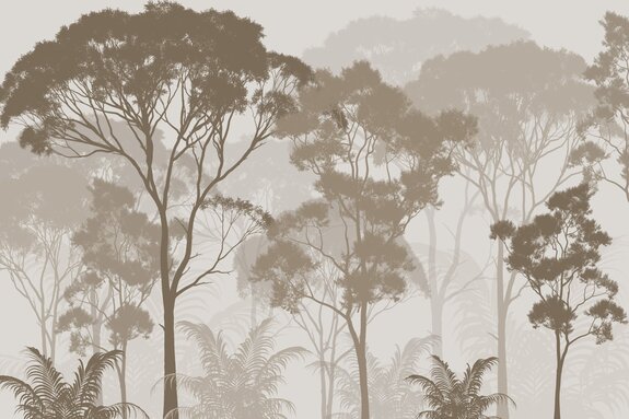 Paysage forestier d'arbres dans des tons de brun