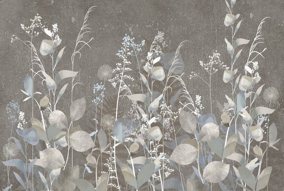 Plantes et fleurs sauvages sur un fond marron