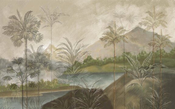 Paysage tropical palmiers dans les montagnes