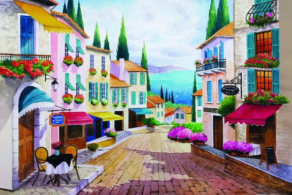 Village pittoresque au bord de la mer