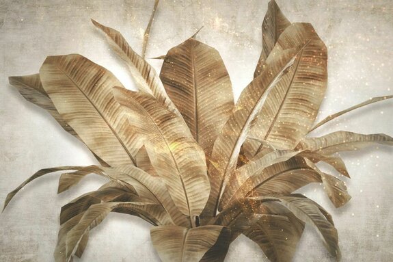 Feuilles brunes avec poudre d'or