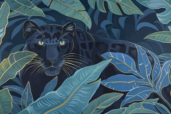 Chat tigre sauvage dans la jungle tropicale