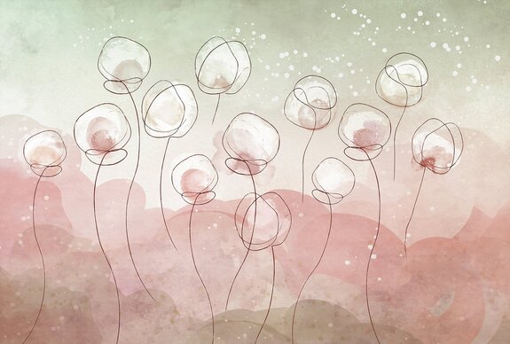 Aquarelle abstraite de fleurs blanches