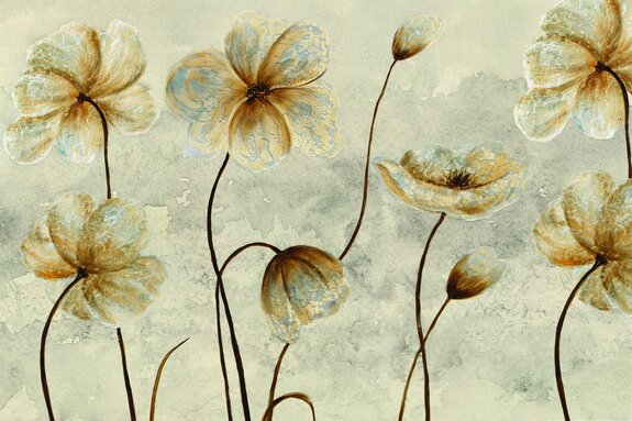 Fleurs peintes dans le style glamour