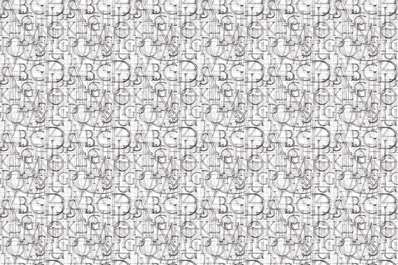 Lettres noires de l'alphabet sur fond blanc