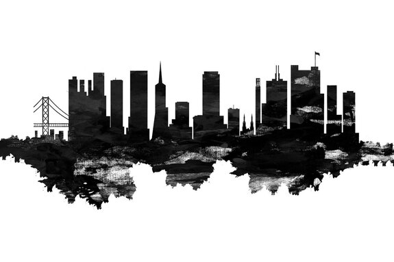 Abstraction en noir et blanc de san francisco