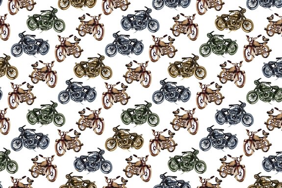 Motos vintage colorées