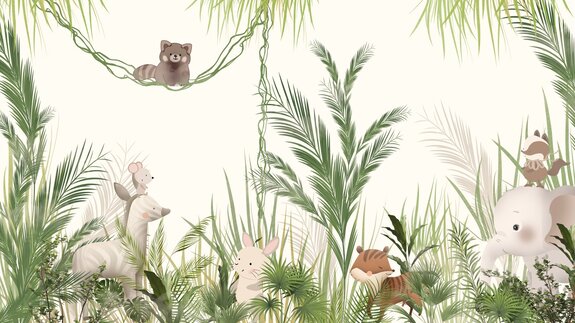 Éléphant dans la jungle tropicale