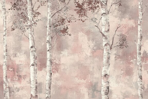 Arbres de bouleaux avec une texture béton en arrière-plan