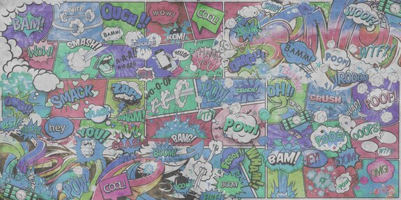 Bulles de bande dessinée colorées avec textes design jeunesse