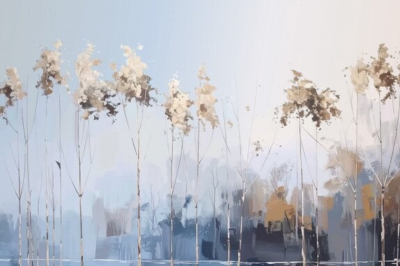 Arbres abstraits, paysage naturel en style minimaliste