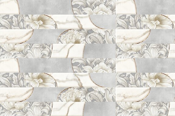 Motif gris abstrait avec des fleurs