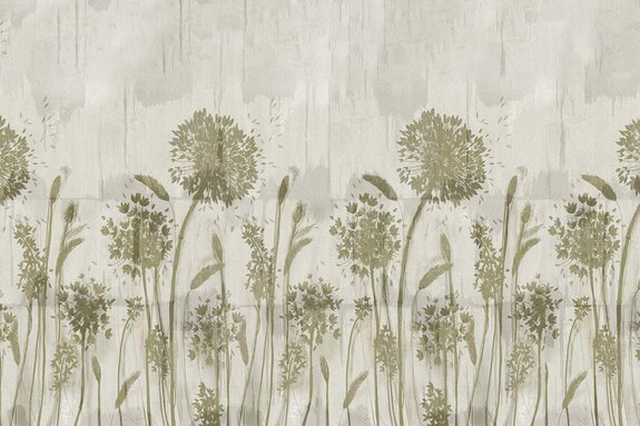 Pissenlits délicats sur fond gris